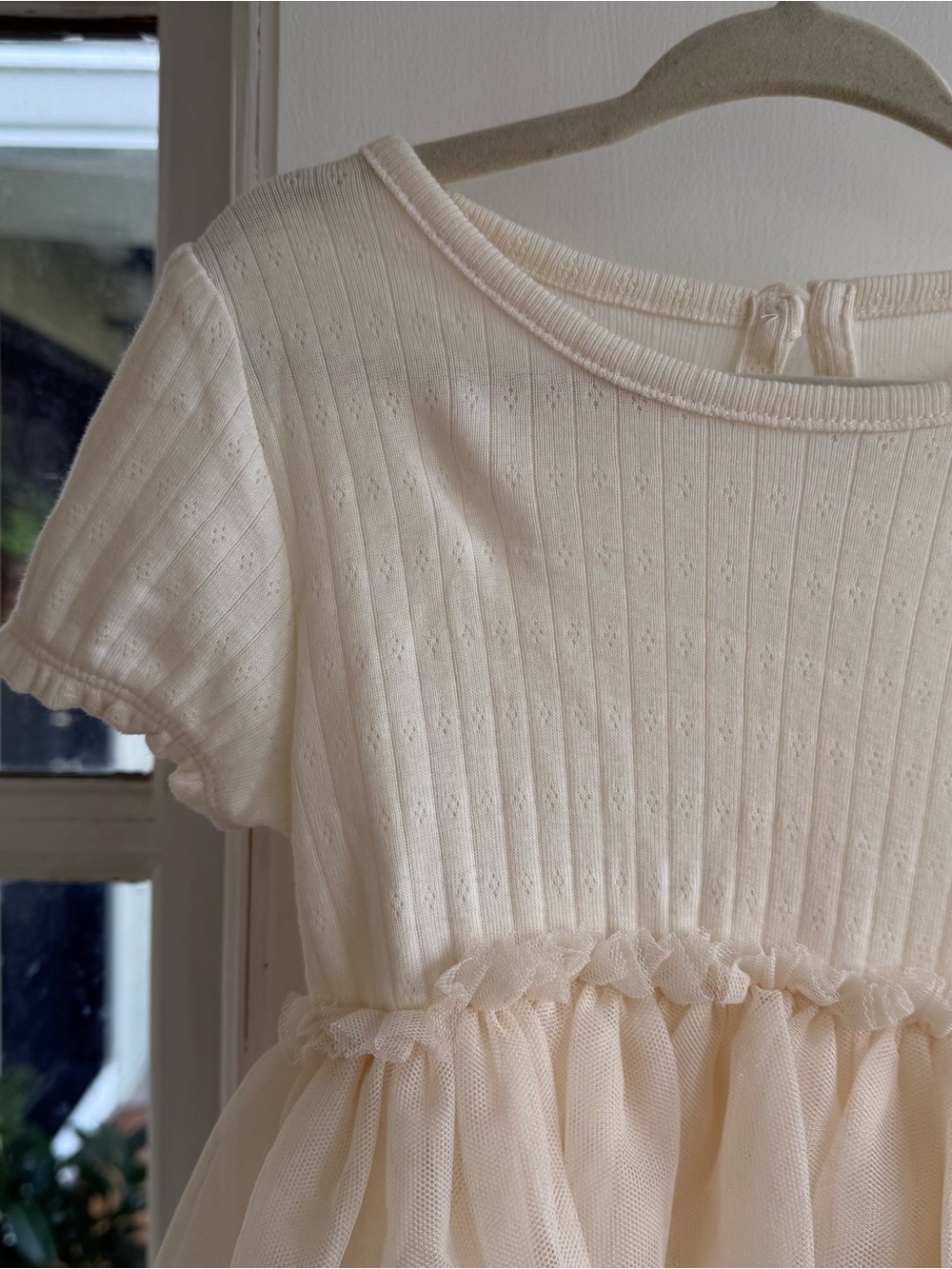 GAP Cream Tulle Peplum Baby Dress Bodysuit - Picture 5 of 5